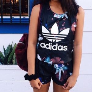 Adidas Originals lotus print romper, size S